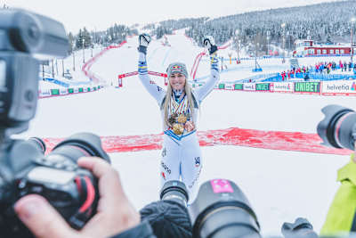 Lindsey Vonn poses for a portrait during the FIS Alpine World Ski Championships in Åre, Sweden on February 10, 2019.