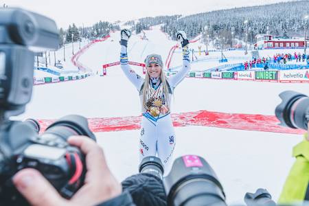 Lindsey Vonn poses for a portrait during the FIS Alpine World Ski Championships in Åre, Sweden on February 10, 2019.