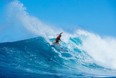 Molly Picklum surfs at the Hurley Pro Sunset Beach.