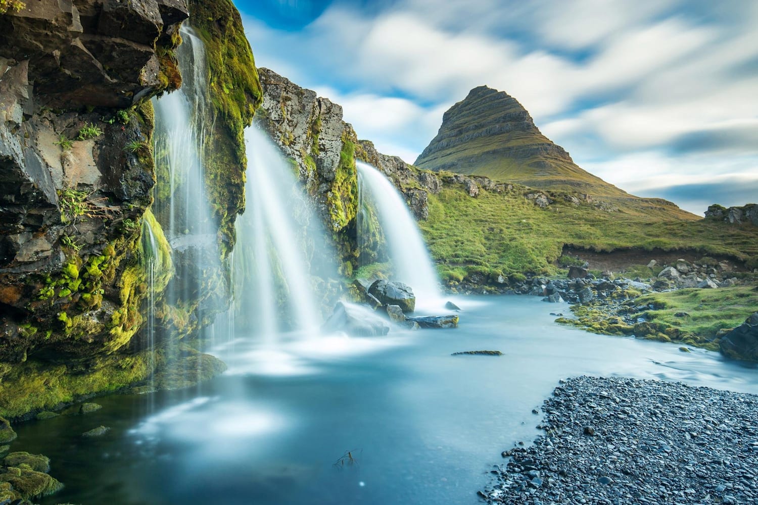 Iceland Waterfalls Scene