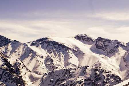 A view of the Toubkal mountain in the Toubkal National Park in Morocco.