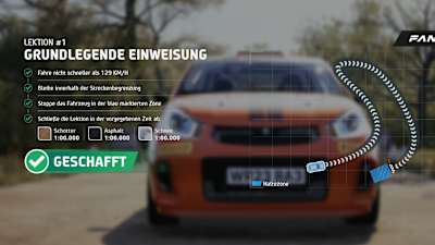 Screenshot from EA Sports WRC showing the rally school
