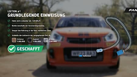 Screenshot from EA Sports WRC showing the rally school