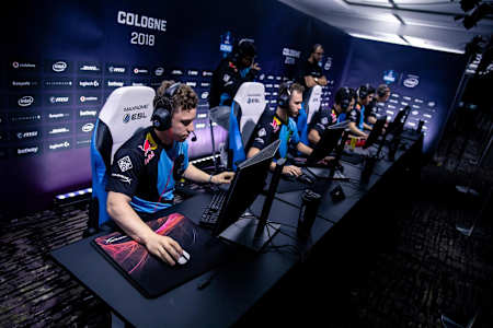 A photo of Cloud9 during the group stages at ESL One Cologne.