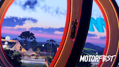 Screenshot from The Crew Motorfest shows the Red Bull RB18 in a loop.