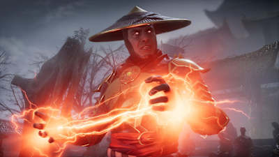 A screenshot of Raiden from Mortal Kombat 11.