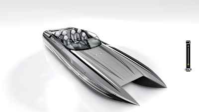 Screenshot aus The Crew Motorfest zeigt das DCB M31 Widebody Speedboat.