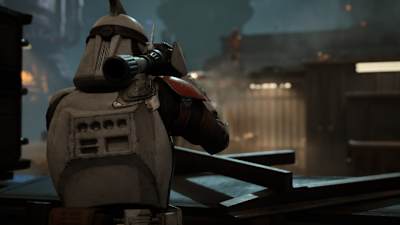 Screenshot aus Star Wars Zero Company zeigt Klonkrieger Trick.