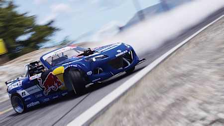 Drift racer 'Mad' Mike Whiddett's RADBUL completely on the limit in the forthcoming Project Cars 2 video game by Slightly Mad Studios.