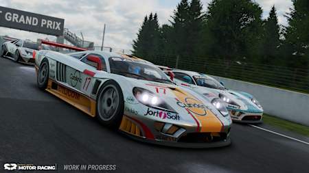 Screenshot from Project Motor Racing shows a race of different GT cars