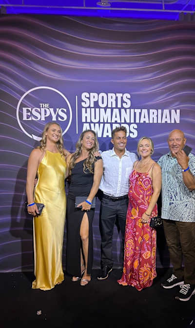 Andrea Moller, Paige Alms, Kai Lenny, Molly Lenny and Archie Kalepa