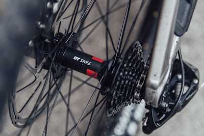 7-speed cassette and rear mech on the Trek Session of World Cup downhill racer Valentina Höll seen at the Leogang World Cup in Austria on June 10, 2021.