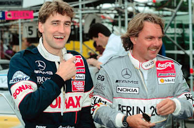 Bernd Schneider (links) und Keke Rosberg in Hockenheim.