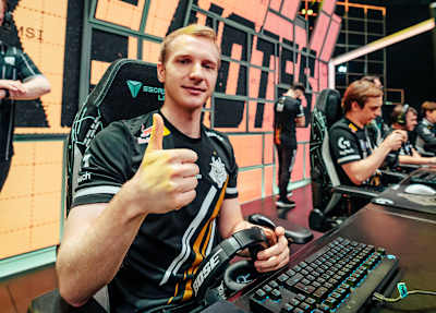 A photo of Marcin 'Jankos' Jankowski getting ready to compete at the 2022 Mid-Season Invitational in Busan, South Korea.