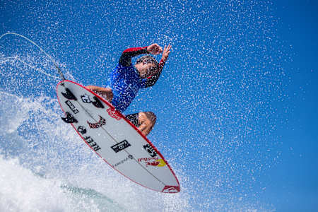 Griffin Colapinto surfing at Lower Trestles in California.