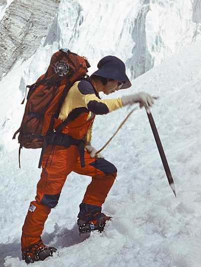 Junko Tabei in 1985 at Communism Peak, now known as Ismoil Somoni Peak.
