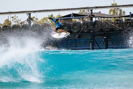 Italo Ferreira surfing at the Abu Dhabi Pro