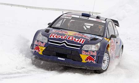 The Iceman exploring some, er, ice in his Citroën C4 WRC