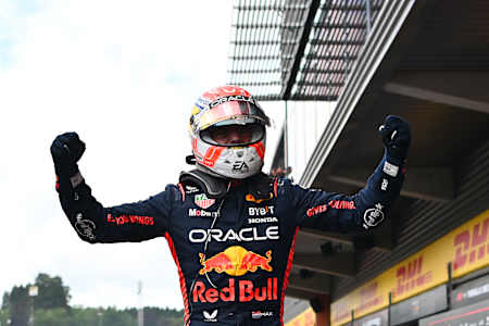Max Verstappen of Oracle Red Bull Racing at the Belgian Grand Prix on July 30, 2023.