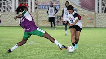 Participant celebrates at Neymar Jr’s Five World Final in Doha, Qatar on May 23, 2022.