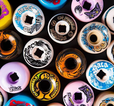 A variety of urethane skateboard wheel options
