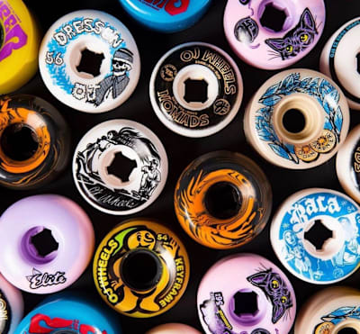A variety of urethane skateboard wheel options