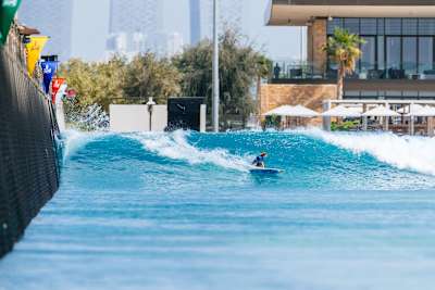 Caitlin Simmers surfing in the Abu Dhabi Pro.
