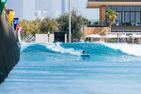 Caitlin Simmers surfing in the Abu Dhabi Pro.