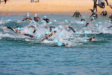 Racers compete on the stunning Sardinian coastline