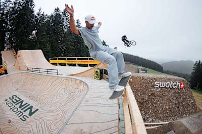 Danny Leon am 14. August 2023 bei den Swatch Nines 2023 im Green Hill Bikepark, Schmallenberg, Deutschland.