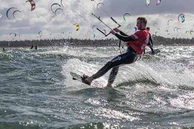 A boarder get to grips with the rough Baltic Sea