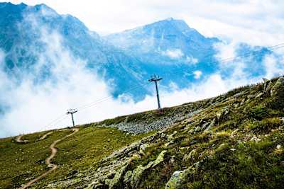 The Corviglia lifts in St Moritz, Switzerland.