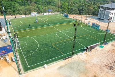 The two turf grounds of Sporthood Espirito in Kakkanad, Kochi, Kerala.