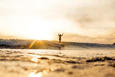 Abby Stewart surfing at Polzeath, Cornwall
