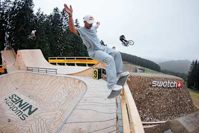Danny Leon performs at Swatch Nines 2023 at Green Hill Bikepark, Schmallenberg, Germany on August 14, 2023.