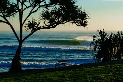 The point at Burleigh Heads in full cry