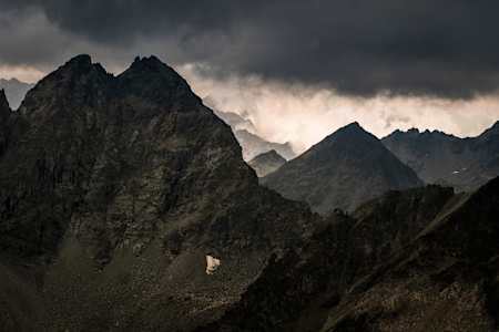 Mountain peaks surrounding St Moritz.