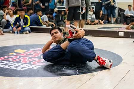 DJ and B-Boy Cosmic performs during Red Bull BC One Cypher India 2018 Mumbai qualifier.