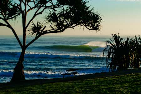 The point at Burleigh Heads in full cry