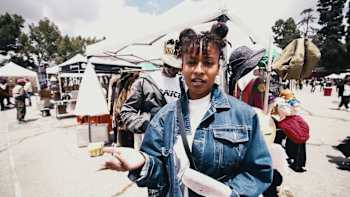 Singer Danitsa is seen in Los Angeles, USA.