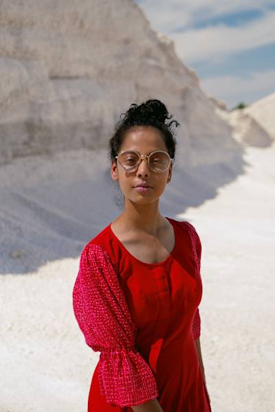 Indian waacking and house dancer Sri Lakshmi poses for a profile photo.