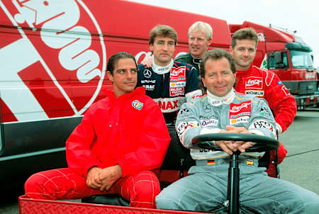 Nannini, Schneider, Thiim, Ludwig, Larini, en el DTM de Diepholz, 1993