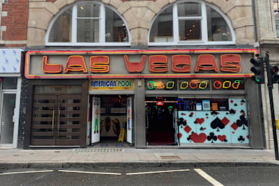The Las Vegas arcade in Wardour Street, London, shot in May 2021.