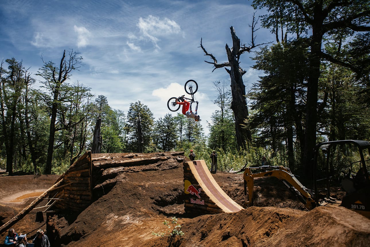 Pedro Burns as practicing a backflip in the days prior to hos Solar Eclipse ride in Chile on December 12, 2020.