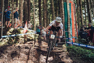 Nino Schurter beim XCO-Rennen der Herren beim Weltcup in Leogang.