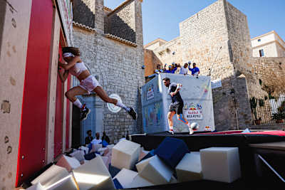 A competitor from Germany gives her all at the Red Bull Ibiza Royale Grand Final in Ibiza, Spain on April 9, 2025.