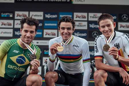 Men's XCC World Championship 2021 podium.