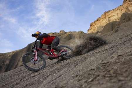 Hannah Bergemann riding in Utah, USA for the production of ANYTIME mountain bike film.
