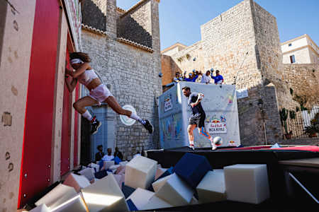 A competitor from Germany gives her all at the Red Bull Ibiza Royale Grand Final in Ibiza, Spain on April 9, 2025.