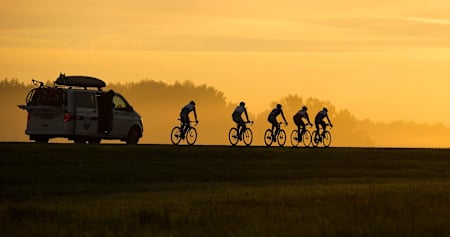 A photo of the Red Bull Trans-Siberian Extreme bike race.